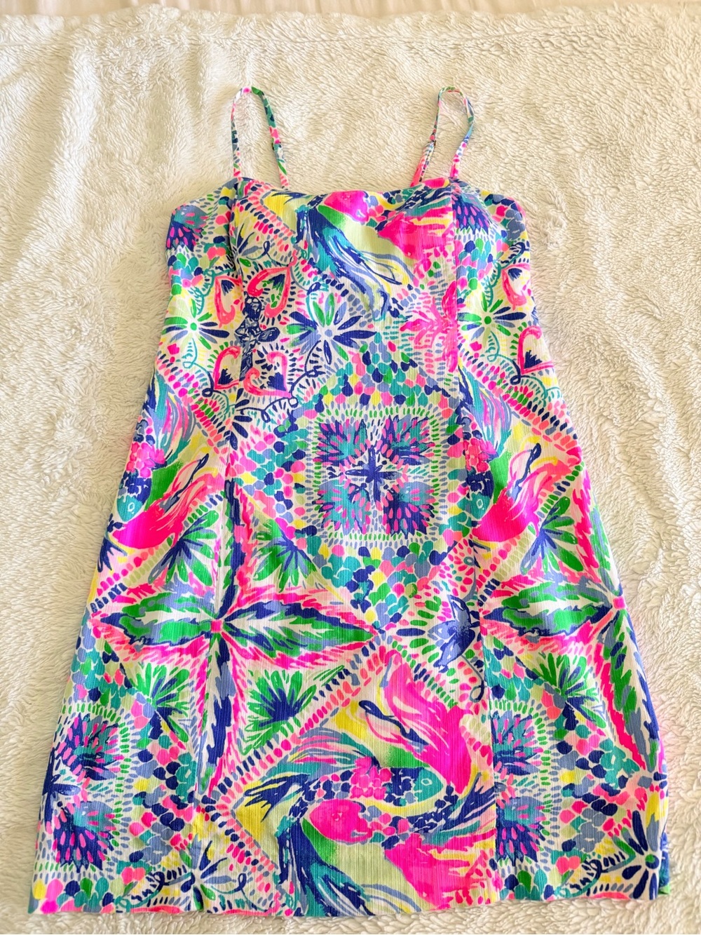 Lilly Pulitzer Neon Floral Paisley Mini Dress - Pink, Green, Blue
